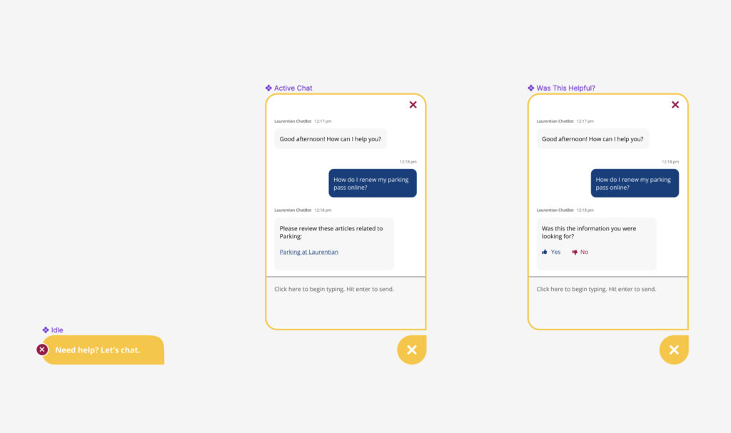 Laurentian Chat Bot 3 Panel Display